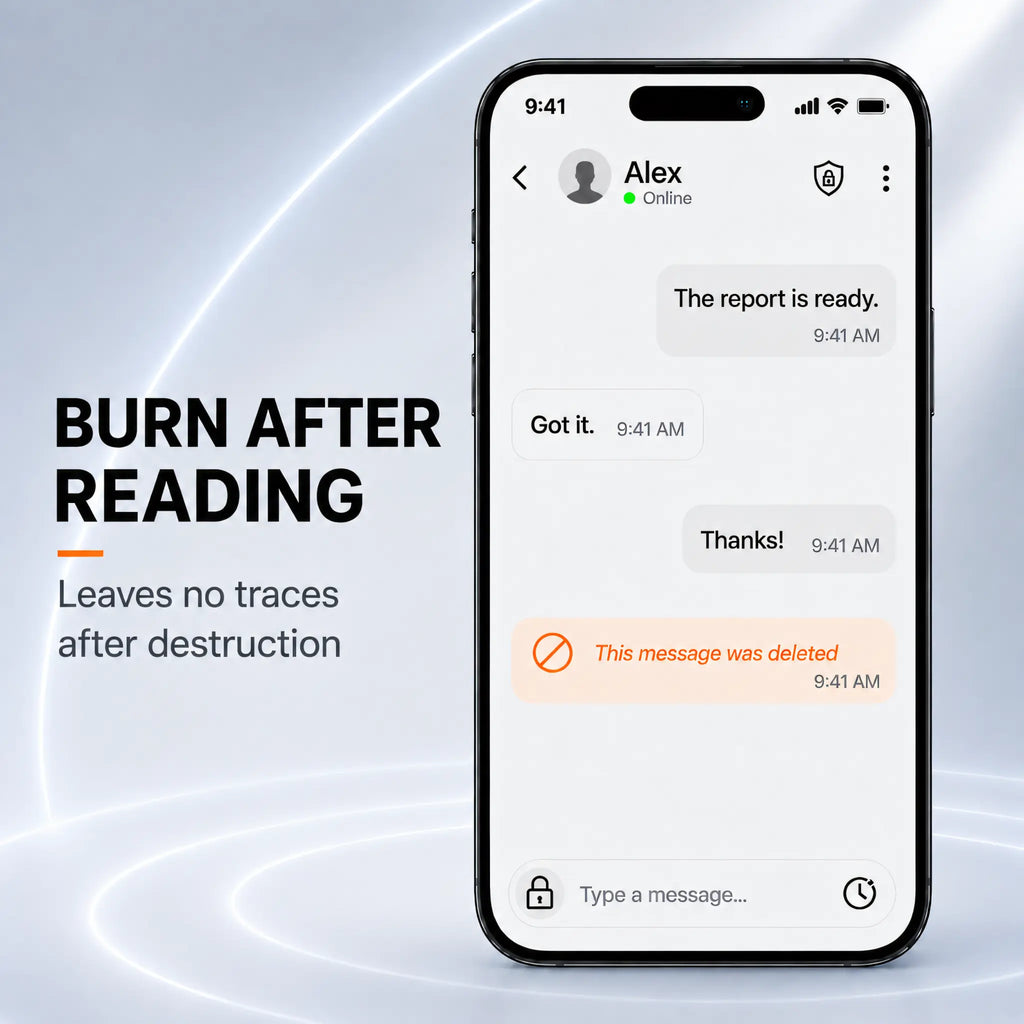 ComCube app demonstrating burn-after-reading secure messages