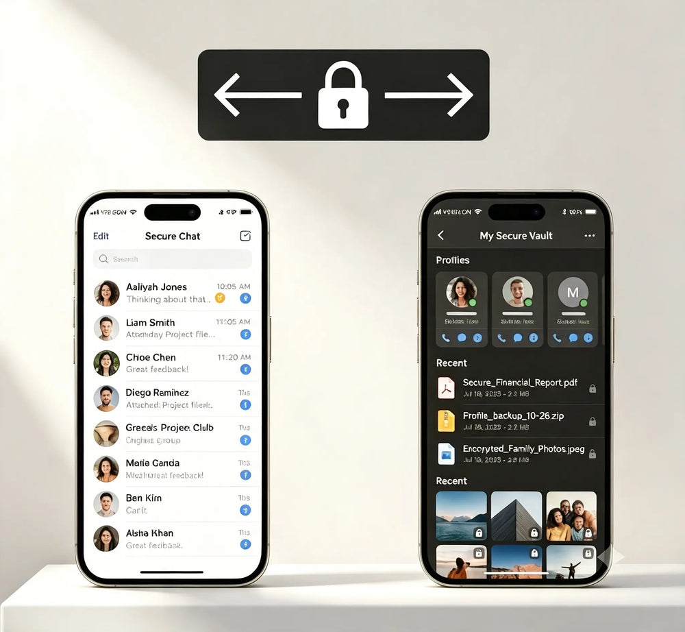ComCube end-to-end encrypted chat and secure file vault on smartphones