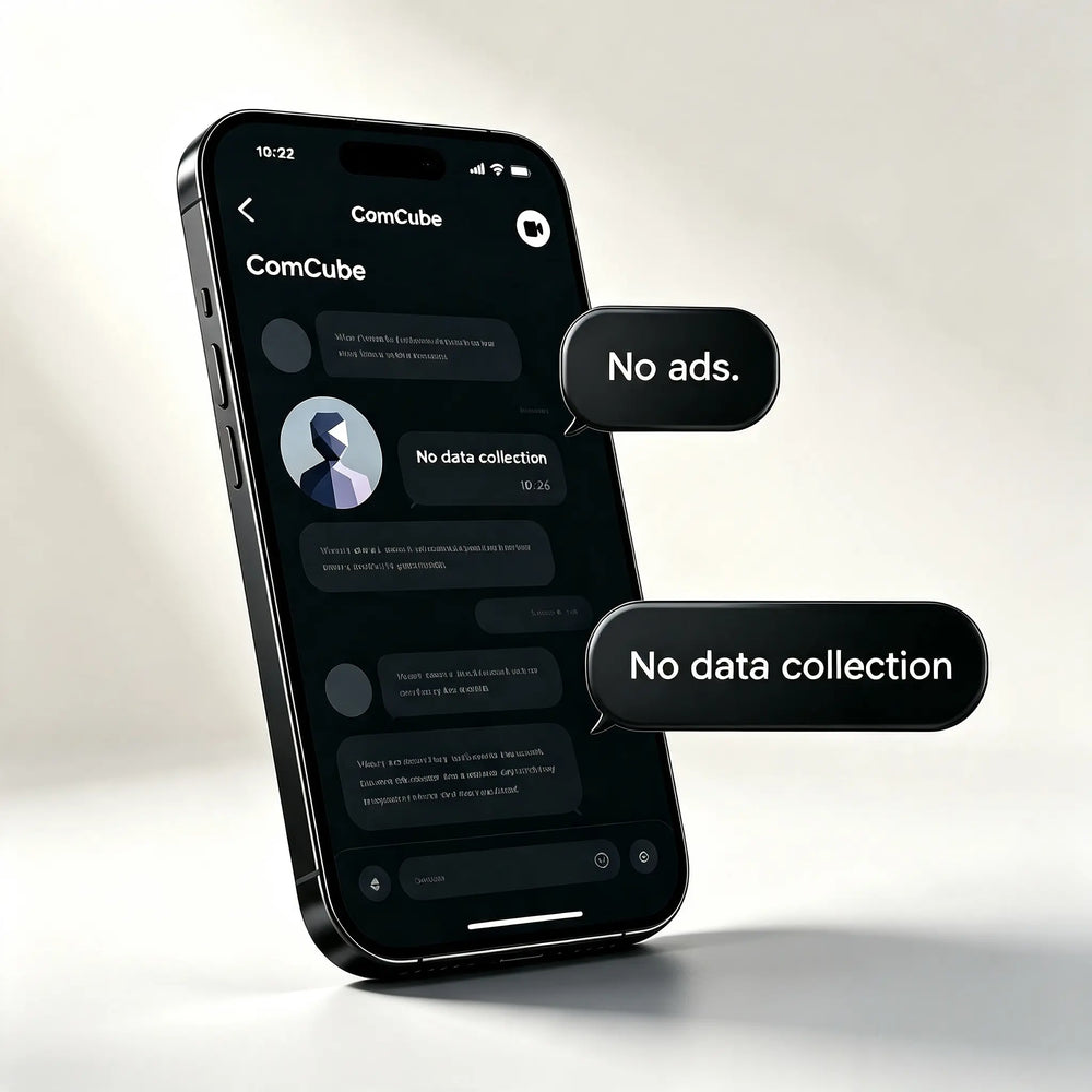 ComCube secure messaging app with no ads, tracking or data collection